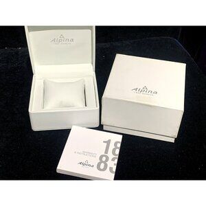 Alpina Watch Box Presentation White Cardboard Case Display Empty With Booklet